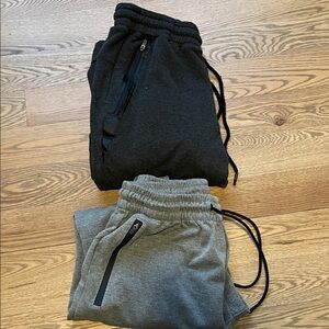 Cozy Mens Jogger Set - Charcoal and Heather Gray